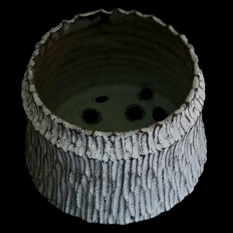 《size L》根本峻吾 作品【  S.N POT type.cylinder「 月光ノ爪牙」5号 】笠間焼 植木鉢 [No.159]