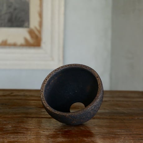 沼野秀章 作品【 black wrap  3号 】笠間焼 植木鉢 08