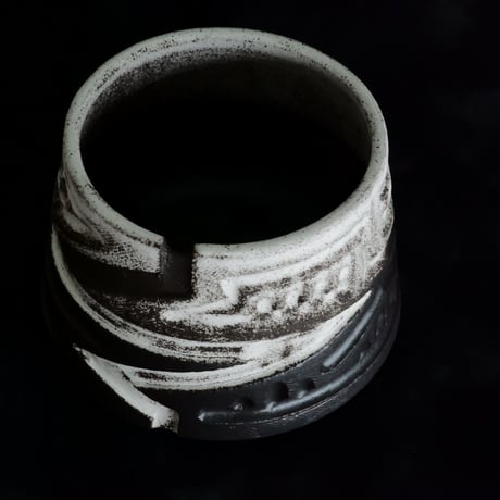 《size S》根本峻吾 作品【  S.N POT type.cylinder「 月蝕雷電 」3号 】笠間焼 植木鉢 [No.146]