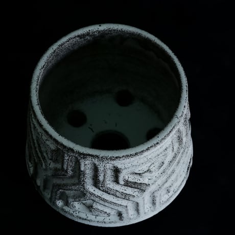 《size S》根本峻吾 作品【  S.N POT type.cylinder「 月光ノ鐵」3号 】笠間焼 植木鉢 [No.88]