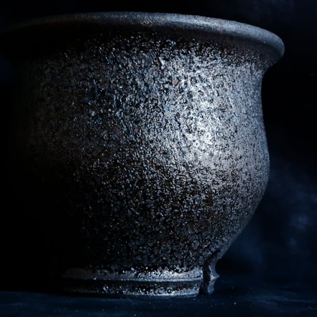 沼野秀章 作品【 black wrap 】3.5号 笠間焼 植木鉢 ［ No.23］