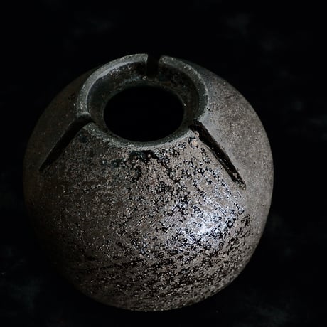 沼野秀章 作品 【 black wrap 】 3.5号 笠間焼 植木鉢 ［ No.91］