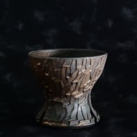 鉢　作家:沼野秀章さん　笠間焼　2個セット 沼野秀章 作品【 black wrap 】2.5号 笠間焼 植木鉢 ［ No.26