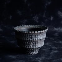 沖誠 作品【 Bark / round / 3号 】 笠間焼 植木鉢 【No.58】