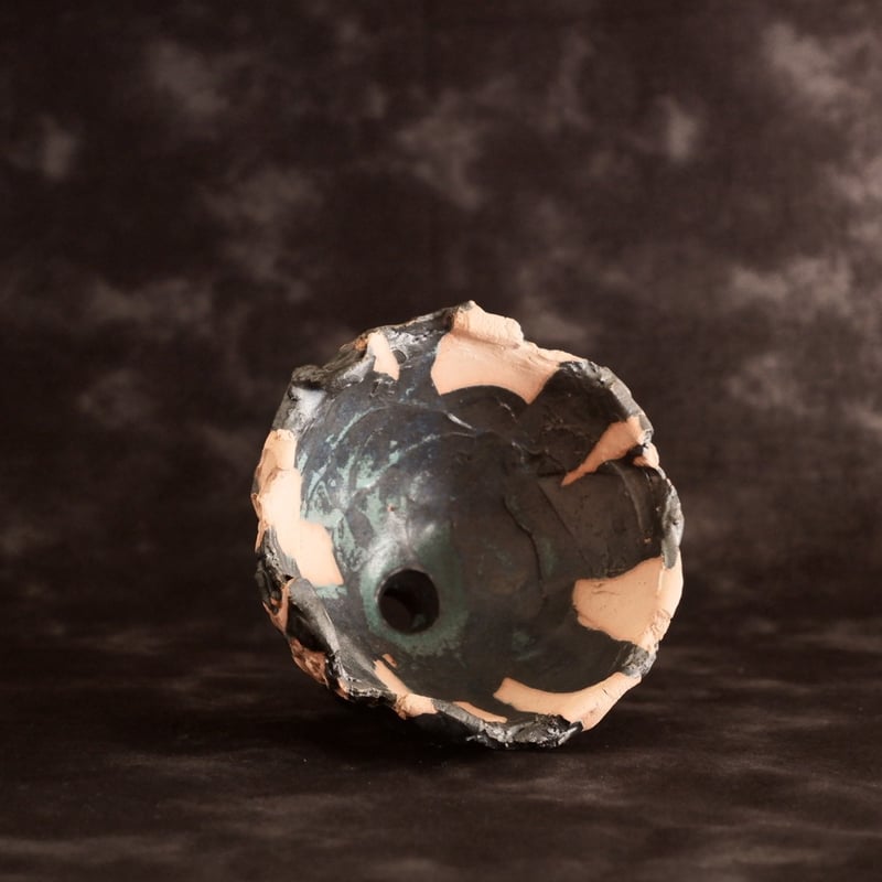 森田昌求 作品 【 TSUGIHAGI - Teal - 】 3号 笠間焼 植木鉢 ［ No