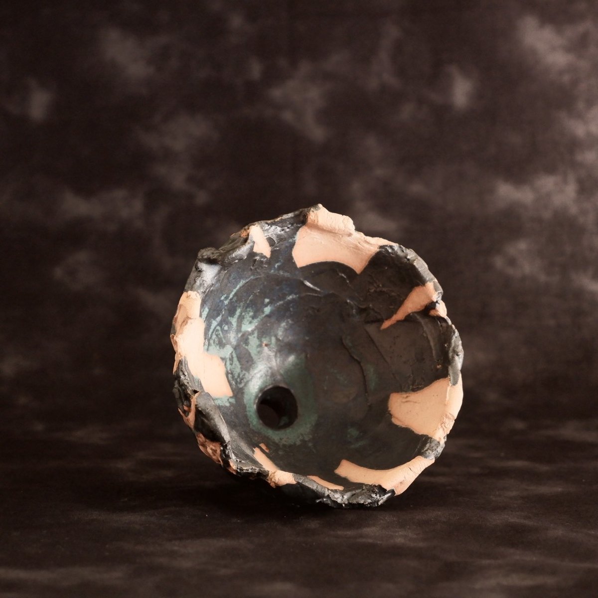 森田昌求 作品 【 TSUGIHAGI - Teal - 】 3号 笠間焼 植木鉢 ［ No