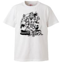 T-shirt white/七福神シリーズ/毘沙門天