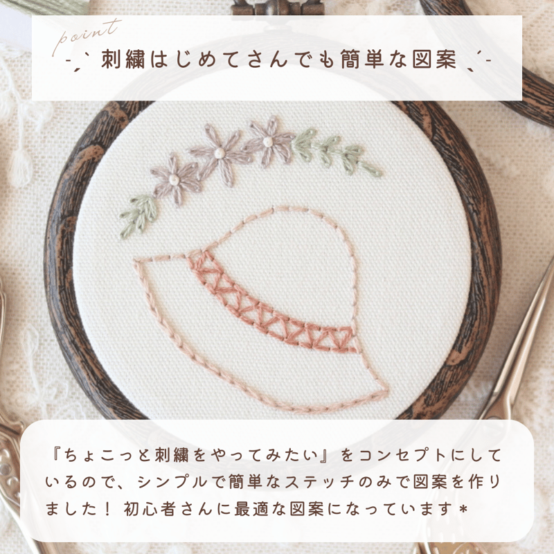 ちょこっと刺繍フレームキット | 刺繍キット屋 まつこの刺繍教室