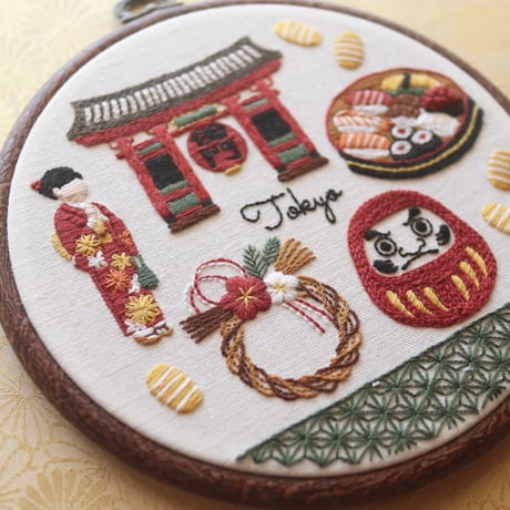 1月単品「刺繍で旅する日本」<プリント済み布の発送あり>