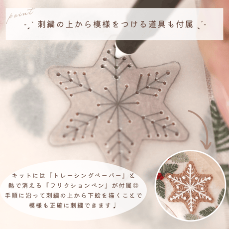 クリスマスリースの刺繍キット【期間限定/数量限定】
