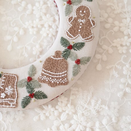 クリスマスリースの刺繍キット【期間限定/数量限定】