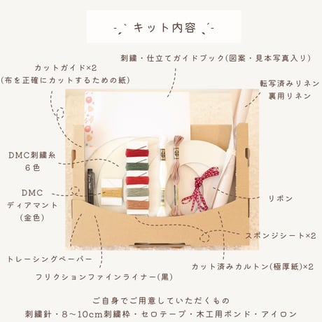 クリスマスリースの刺繍キット【期間限定/数量限定】