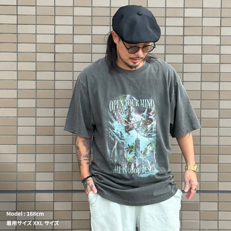 OPEN YOUR MIND S/S Tee / VINTAGE BLACK