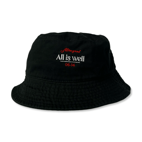 All is well bucket hat / BLACK