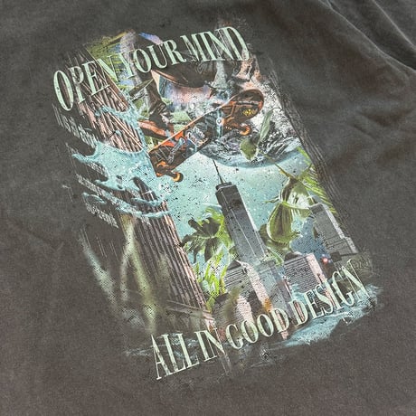 OPEN YOUR MIND S/S Tee / VINTAGE BLACK