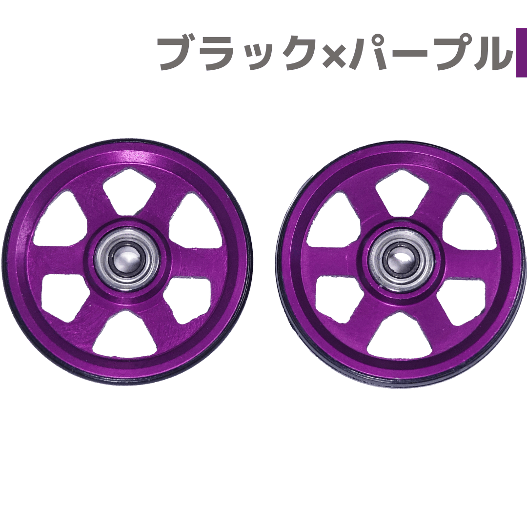 19mmプラリング付アルミベアリングローラー (6本スポーク) (レッド