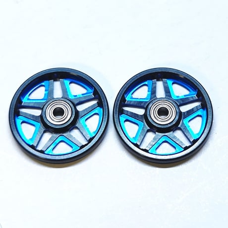 【A-STAR】Wアルマイト CNC加工 オールアルミベアリングローラー (19mm)