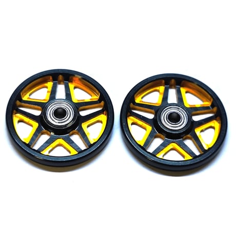 【A-STAR】Wアルマイト CNC加工 オールアルミベアリングローラー (19mm)