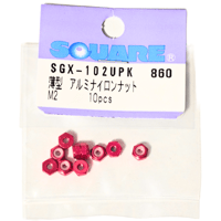 #SQUARE φ2アルミ薄型ナイロンナット M2(ピンク) 10個入