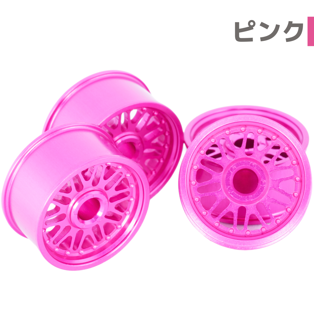 ミニ四駆 アルミホイール　加工品 CROSS NINE】CNC加工 HG ローハイト用ヘビーアルミホイールⅡ