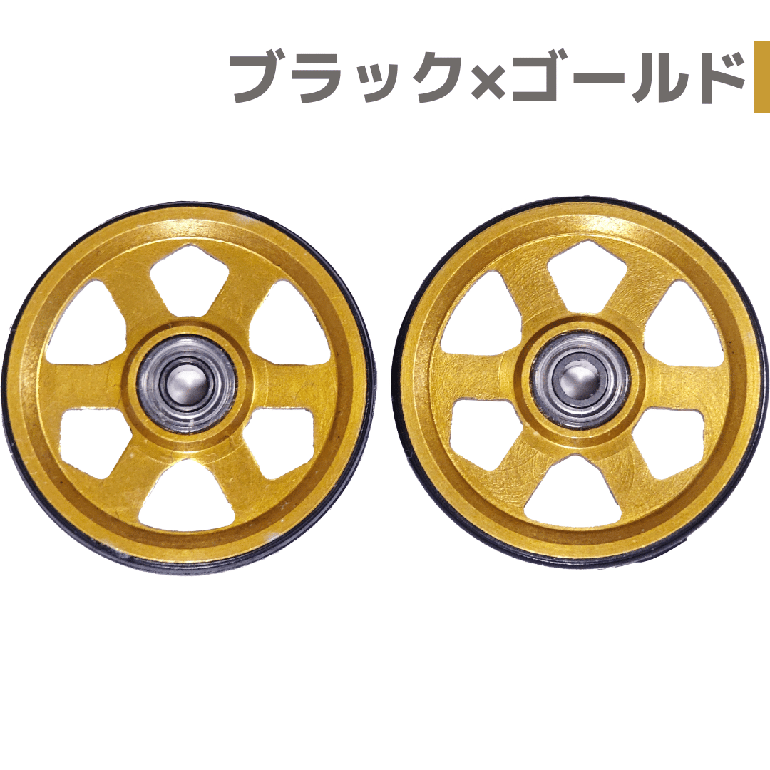 19mmプラリング付アルミベアリングローラー (6本スポーク) (レッド