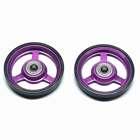 【アルマイト×プラ黒染】プラリング付 アルミベアリングローラー (17mm)