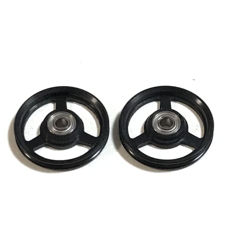 【3本スポーク】ゴムリング付 アルミベアリングローラー (17mm)