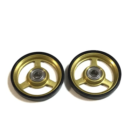 【アルマイト×プラ黒染】プラリング付 アルミベアリングローラー (17mm)
