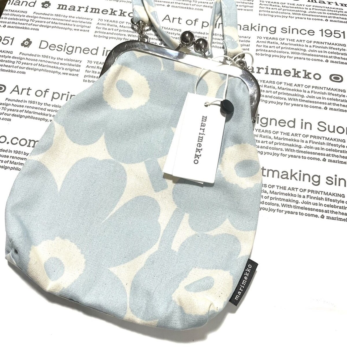 【美品】marimekko/マリメッコ　UNIKKOがま口ポシェット marimekko マリメッコ がま口ショルダー 044720 047262 ROOSA