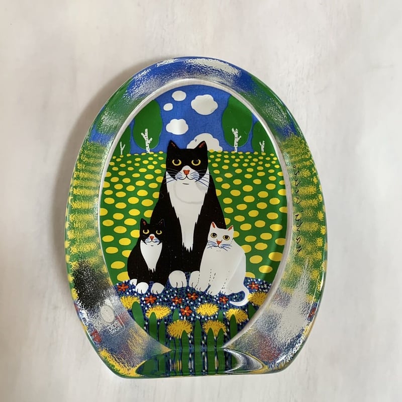 イッタラ　アラビア　iitala ガラスカード　絵皿 Vintage品】イッタラ iittala 家族写真 Perhepotretti ガラスカー