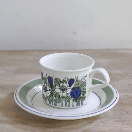 【Vintage品】アラビア ARABIA クロッカス Krokus コーヒーカップ ソーサー  C＆S カラー 星4③