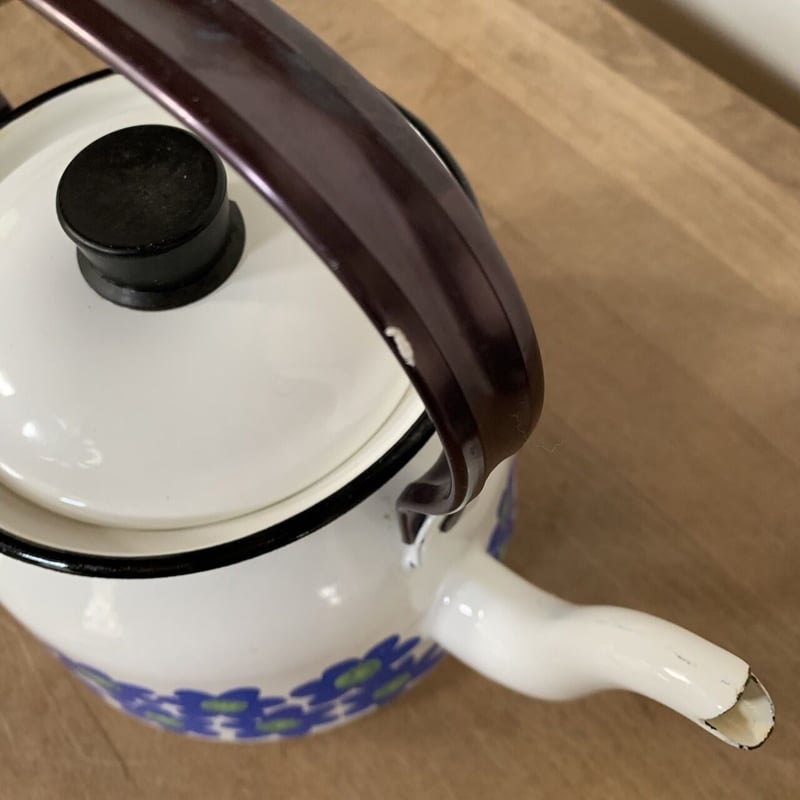 Vintage品】フィネル FINEL 青い花 Sinivuokko 琺瑯ケトル ホーロー