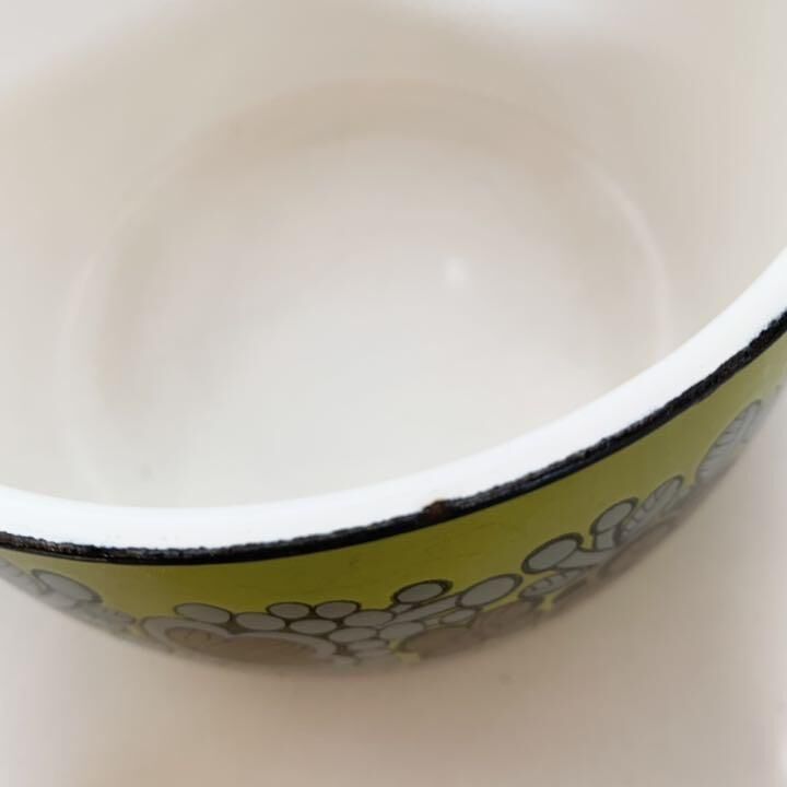 Vintage品】フィネル FINEL 琺瑯鍋 ホーロー両手鍋 オリーブグリーン