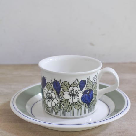 【Vintage品】アラビア ARABIA クロッカス Krokus コーヒーカップ ソーサー  C＆S カラー 星3.5⑤
