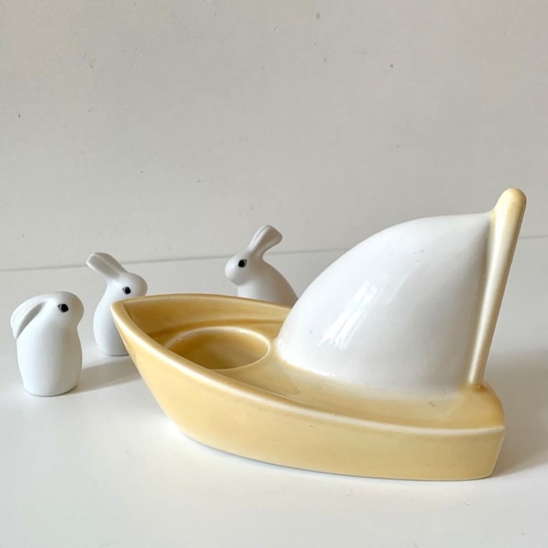 アラビア　ヘルヤ　キャンドルホルダー　ボート　ブラック Vintage品】アラビア ARABIA ヘルヤ リウッコ Heljä Liukko ボー