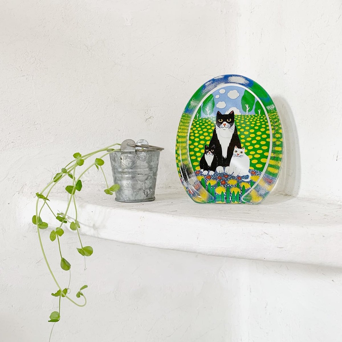 iittala ネコのガラスカード 