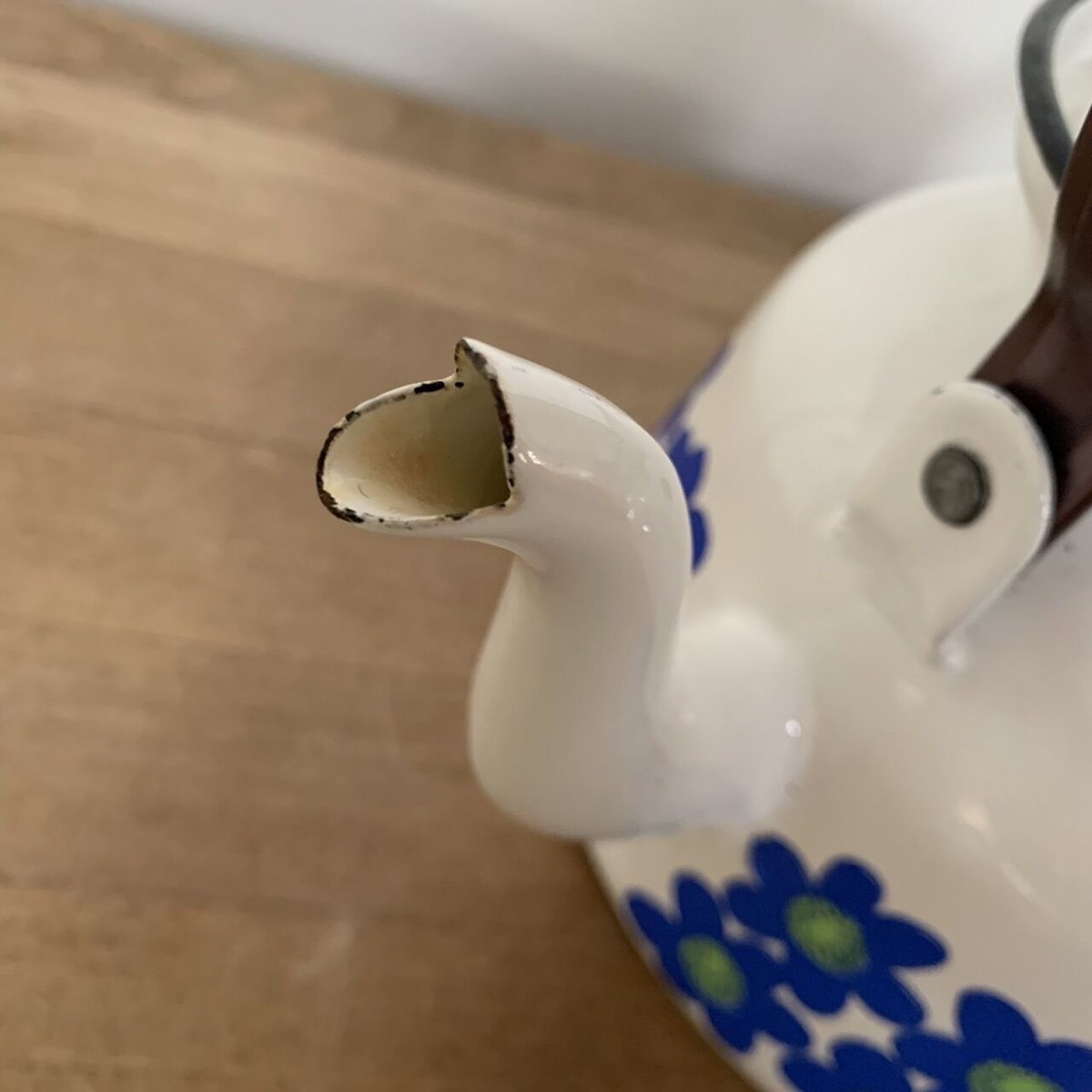 Vintage品】フィネル FINEL 青い花 Sinivuokko 琺瑯ケトル ホーロー