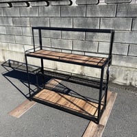 ボタニカルシェルフ 植物棚 ひな壇2 アイアンシェルフ 家具 棚 転落防止 がたつき防止脚付き 多肉植物 アガベ
