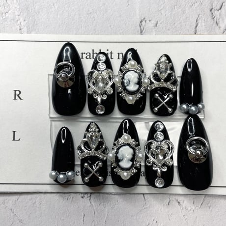 No.13【ネイルチップ】フレンチガーリーネイル