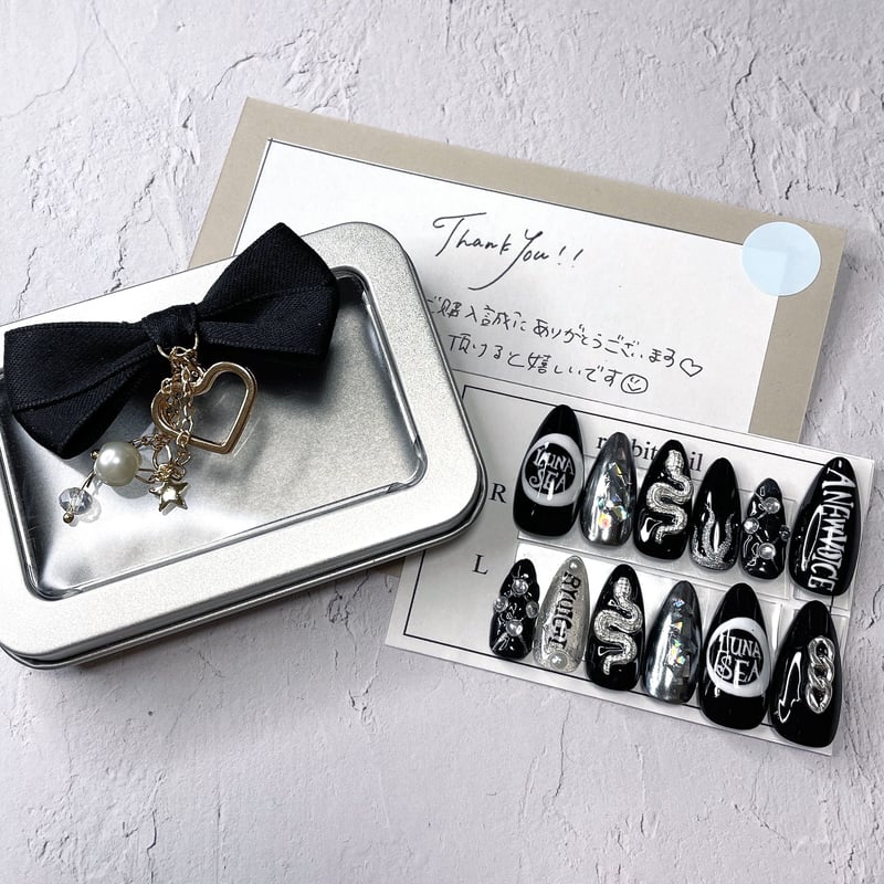 ネイルチップケース】ブラック/シルバー | ねいるちっぷ