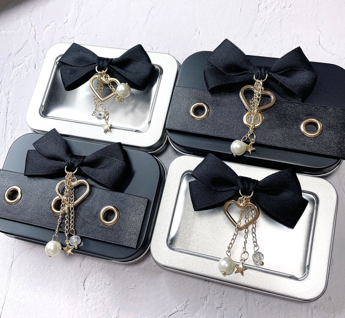 ネイルチップケース】ブラック/シルバー | ねいるちっぷ