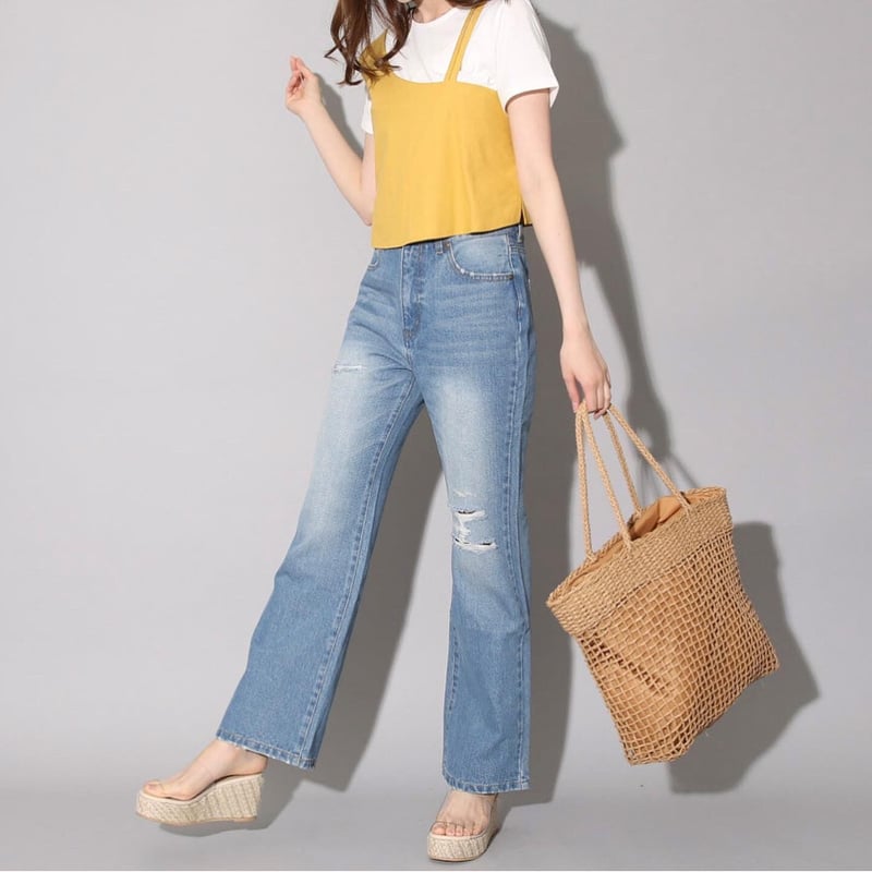 ハイウエストクラッシュワイドデニム | Toybox STORE 