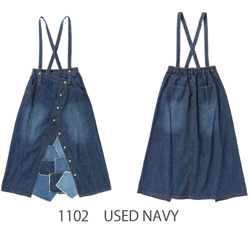 【スティッチ様★専用】デニム☺︎リメイク☺︎オーバーオール スカート☺︎チャーム スティッチ様☆専用】デニム☺︎リメイク☺︎オーバーオール