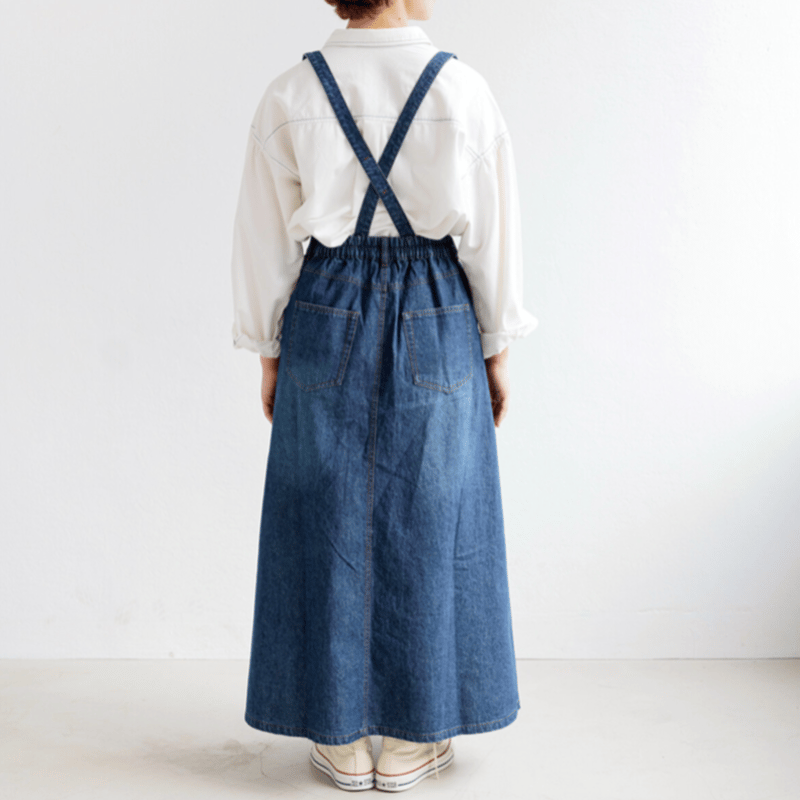 【スティッチ様★専用】デニム☺︎リメイク☺︎オーバーオール スカート☺︎チャーム スティッチ様☆専用】デニム☺︎リメイク☺︎オーバーオール