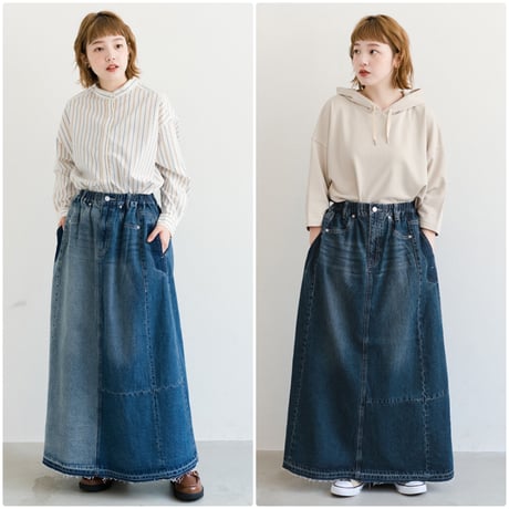 デニムREMIXフレアスカート