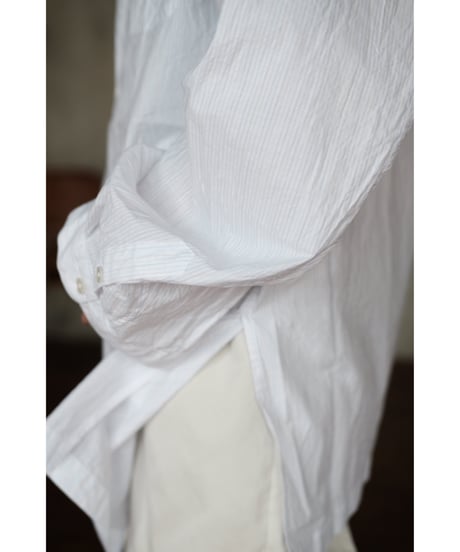 ANSNAM / ビッグパジャケット(Cotton/White Multi Stripes)
