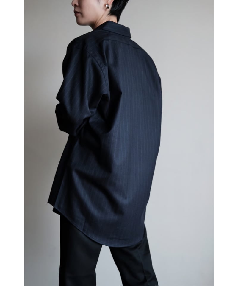 un/unbient / Regular Collar Pullover(Navy Strip