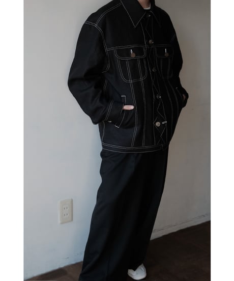 ANSNAM / Gジャン(Linen/Black)