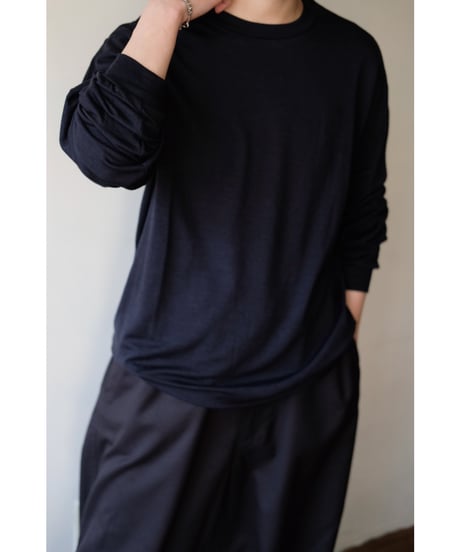 LIFiLL / Woolish Longsleeve Tee(Navy)