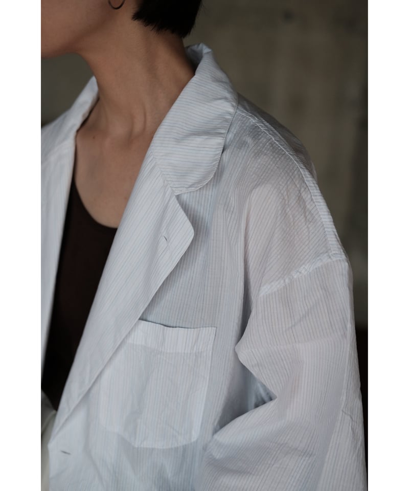 ANSNAM / ビッグパジャケット(Cotton/White Multi Stripes)